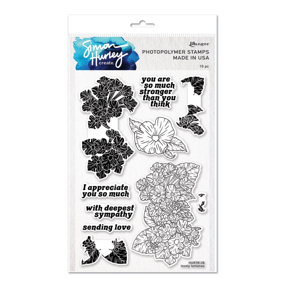 Simon Hurley create. Photopolymer Stamp Lovely Lantanas Stamps Simon Hurley Stamp 