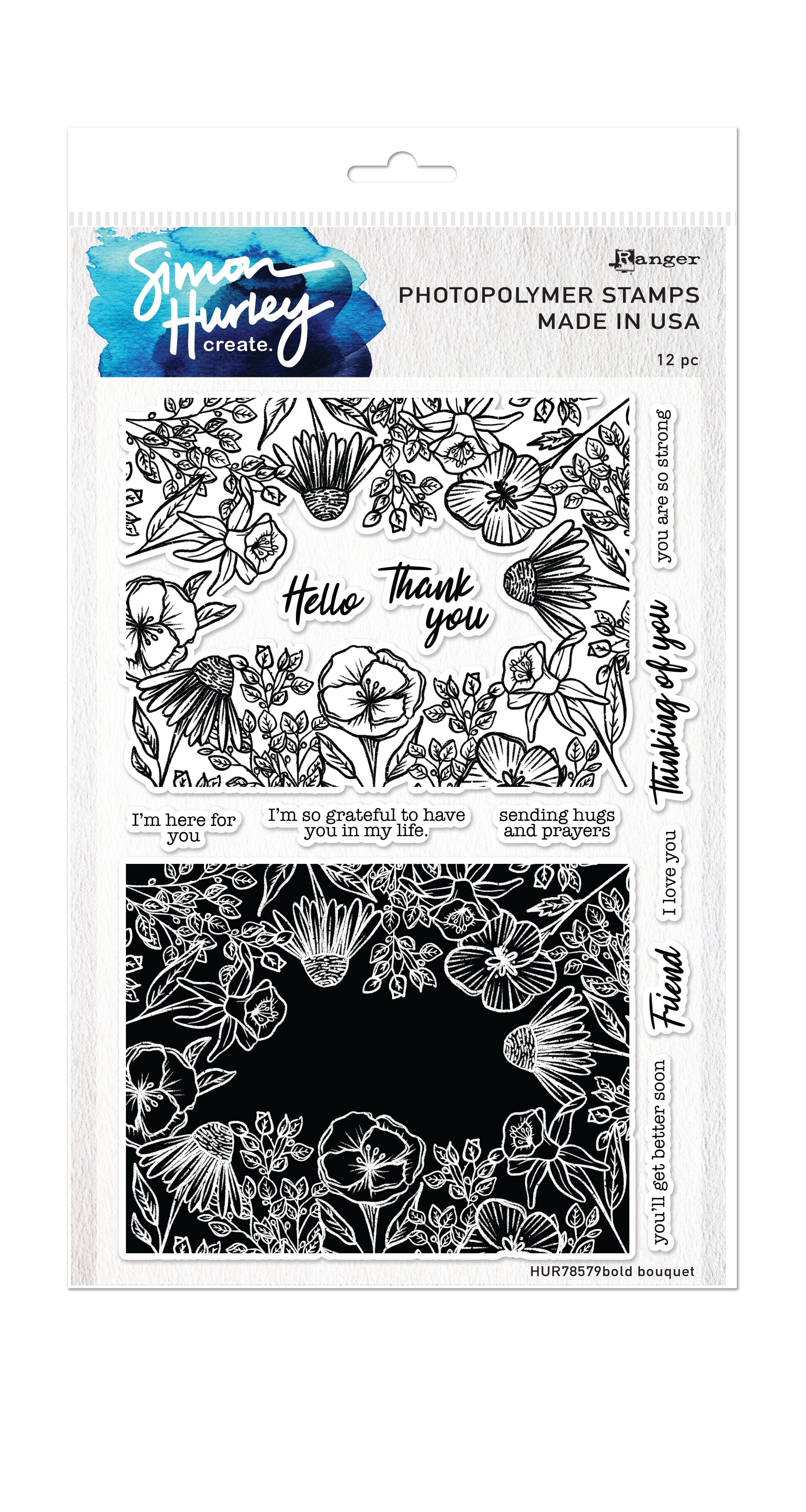 Simon Hurley create. Photopolymer Stamp Bold Bouquet Stamps Simon Hurley Stamp 