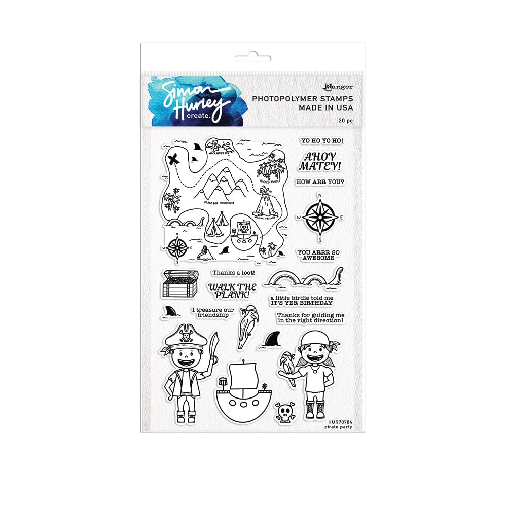 Simon Hurley create. Photopolymer Stamp Pirate Party Stamps Simon Hurley Stamp 