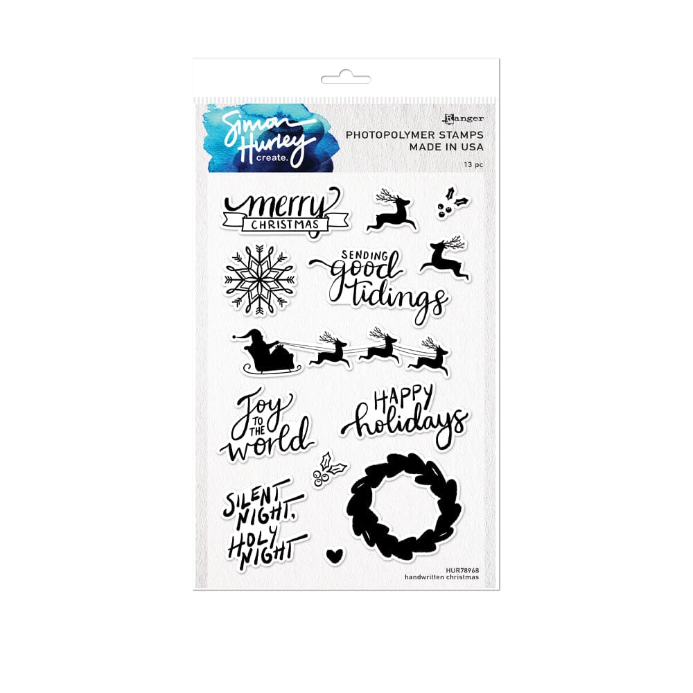 Simon Hurley create. Photopolymer Stamp Handwritten Christmas Stamps Simon Hurley Stamp 