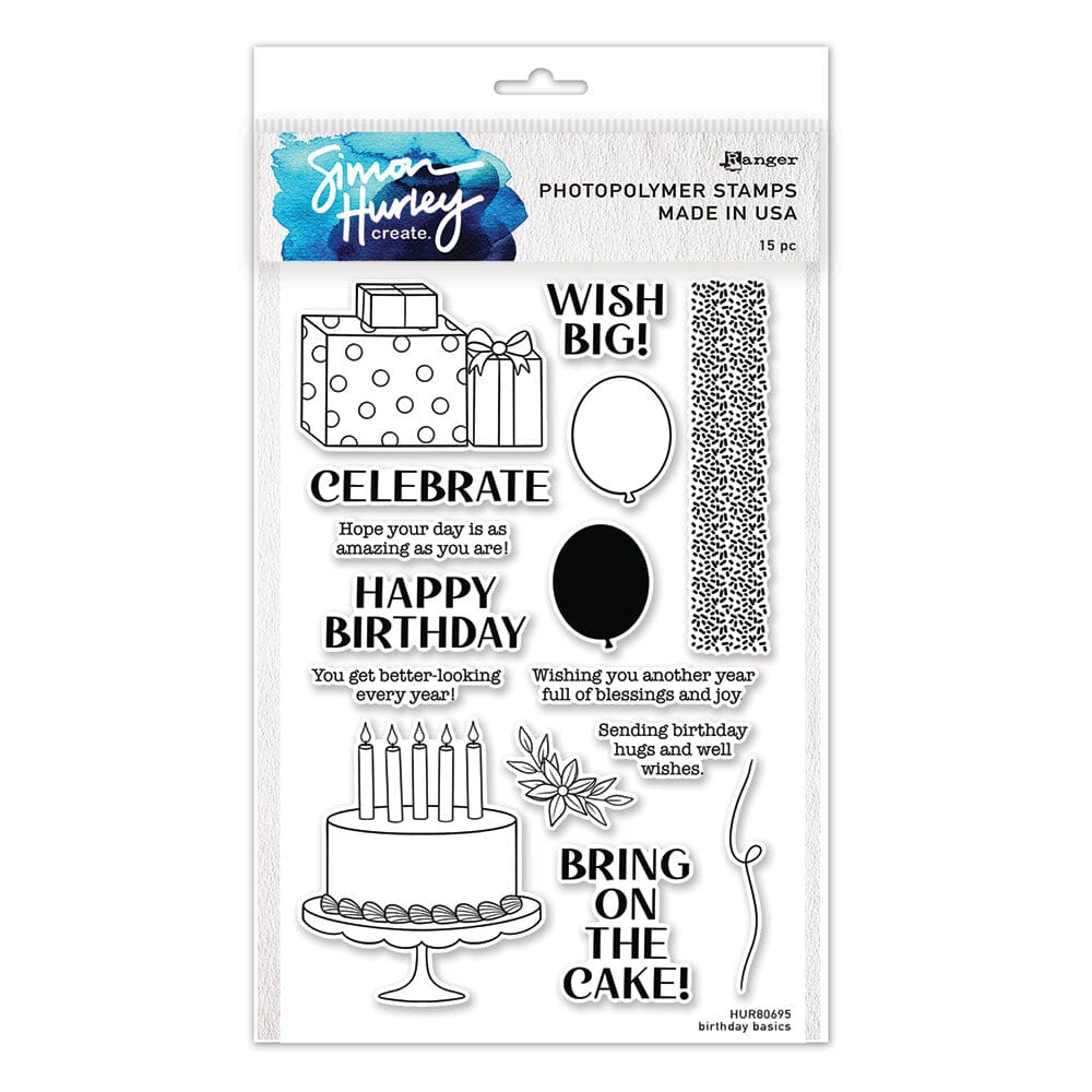 Simon Hurley create. Photopolymer Stamp Birthday Basics Stamps Simon Hurley 