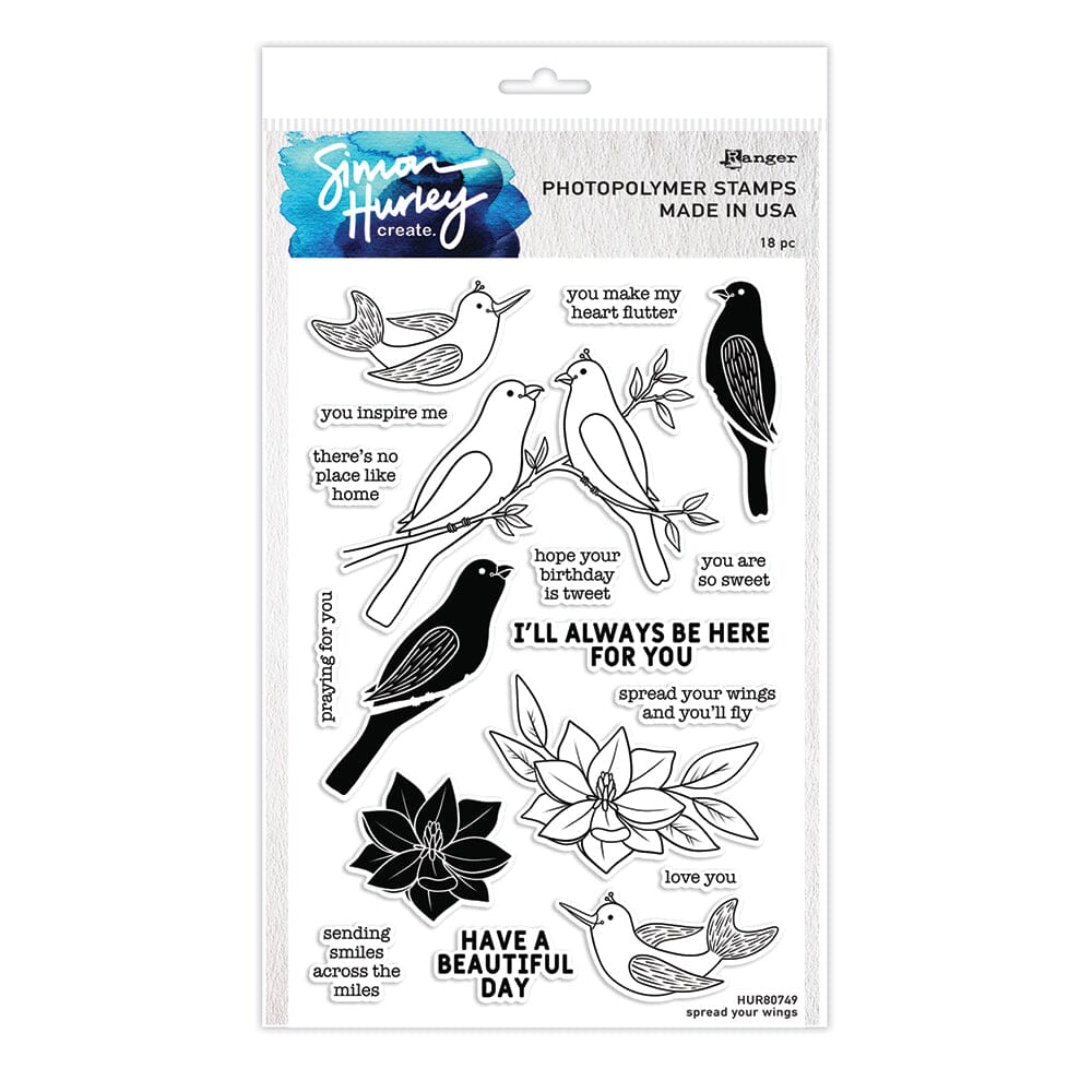 Simon Hurley create. Photopolymer Stamp Spread Your Wings Stamps Simon Hurley Stamp 