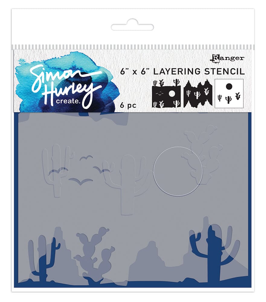 Simon Hurley create. Layering Stencil 6x6 Sedona Scene Maker Stencil Simon Hurley 