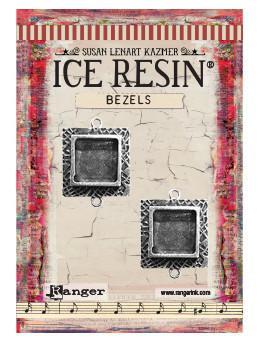 ICE Resin® Milan Bezels: Antique Silver Small Square, 2pcs. Bezels & Charms ICE Resin® 