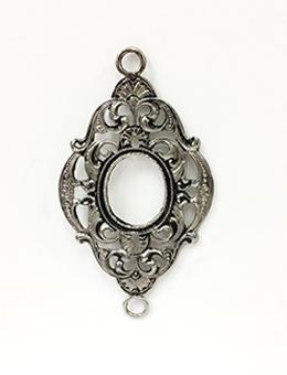 Rue Romantique Large Design Oval Bezel Antique Silver 10pk Bezels & Charms ICE Resin® 