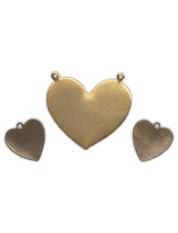 Brass Hearts Silhouettes, 3 pcs. Bezels & Charms ICE Resin® 