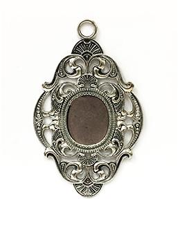 Rue Romantique Large Diamond Filigree Silver Closed Bezel, 1 pc. Bezels & Charms ICE Resin® 