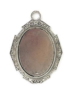 Rue Romantique Large Oval Antique Silver Closed Bezel, 1 pc. Bezels & Charms ICE Resin® 