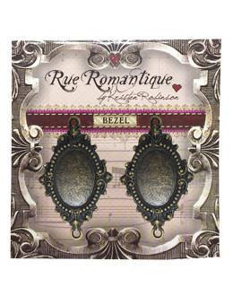 Rue Romantique Oval Antique Brass Small Closed Bezel, 2 pcs. Bezels & Charms ICE Resin® 