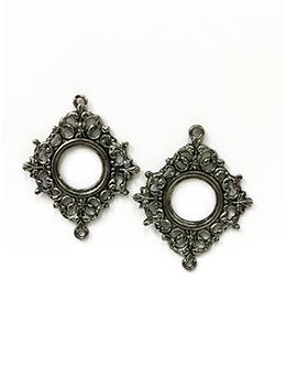 Rue Romantique Small Diamond Filigree Silver Open Bezel, 2 pc. Bezels & Charms ICE Resin® 