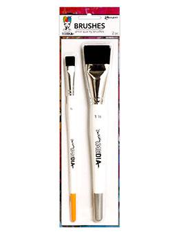 Dina Wakley MEdia Brush Set 2pk Tools & Accessories Dina Wakley Media 