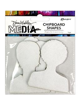 Dina Wakley Media Chipboard Shapes Passport Photos Surfaces Dina Wakley Media 