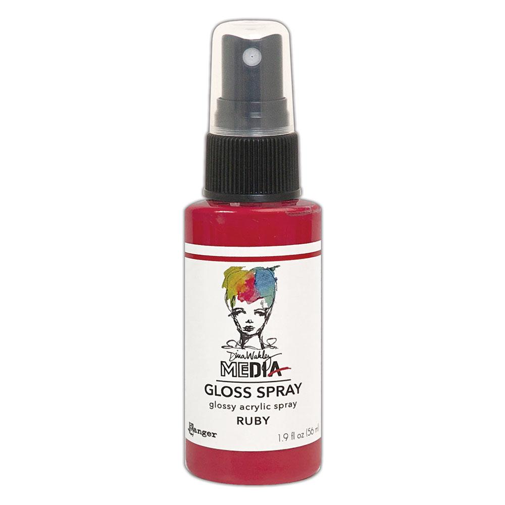 Dina Wakley Media Gloss Spray Ruby, 2oz Sprays Dina Wakley Media 