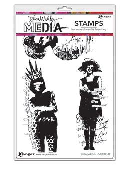 Dina Wakley Media Stamp Collaged Girls Stamps Dina Wakley Media 