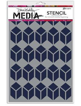 Dina Wakley Media Stencils Stacked Squares Stencil Dina Wakley Media 