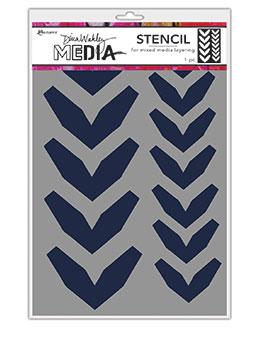 Dina Wakley Media Stencils Large Fractured Chevrons Stencil Dina Wakley Media 