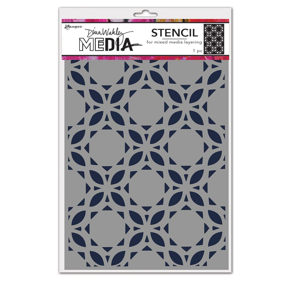 Dina Wakley Media Stencil Curly Tiles Stencil Dina Wakley Media 