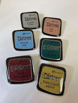 Tim Holtz® Distress Ink Pad Enamel Pin Set #10 Pin Distress 