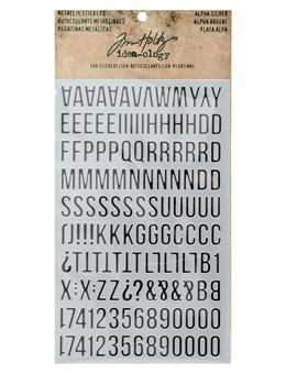 Tim Holtz® Idea-ology Paperie - Metallic Stickers - Alpha Silver Idea-ology Tim Holtz Other 