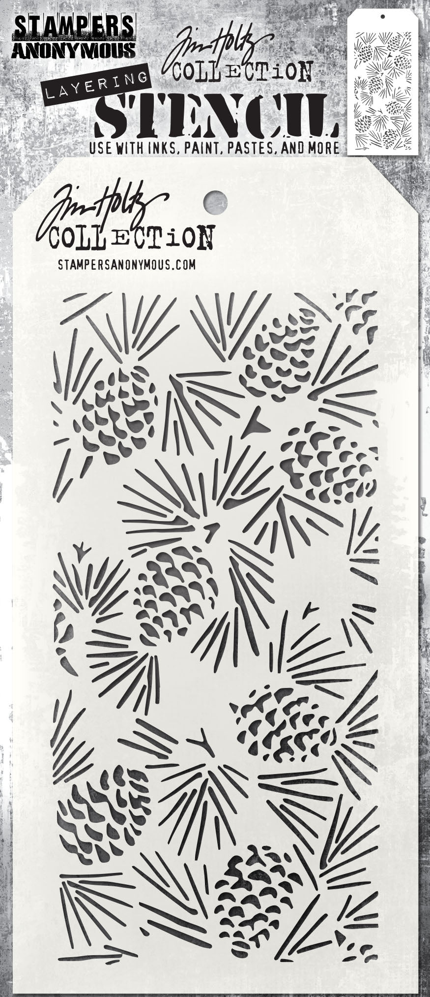 Stampers Anonymous Layering Stencil Pinecones Tim Holtz Other 