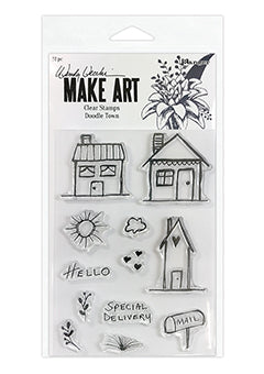 Wendy Vecchi MAKE ART Photopolymer Stamp Set Doodle Town Stamps Wendy Vecchi 