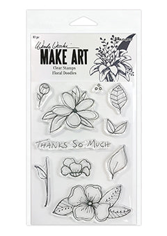 Wendy Vecchi MAKE ART Photopolymer Stamp Set Floral Doodles Stamps Wendy Vecchi 